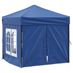 vidaXL Tente de réception pliable avec parois Bleu 2x2 m