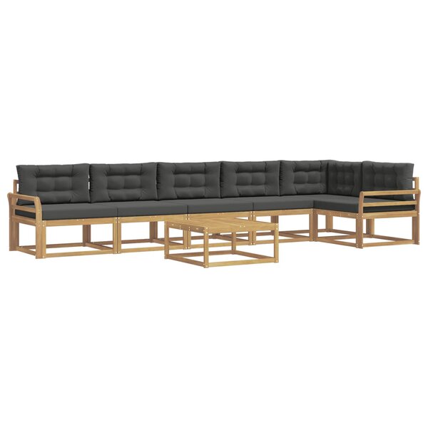 vidaXL Ensemble de canapés d'extérieur 7 pc Blanc et anthracite