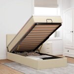vidaXL Lit ottoman avec matelas crème 100x200 cm tissu