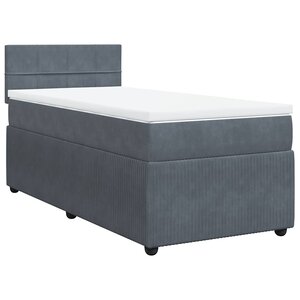 vidaXL Sommier à lattes de lit et matelas Gris foncé 80x200 cm Velours