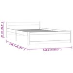 vidaXL Cadre de lit bois massif 135x190 cm double