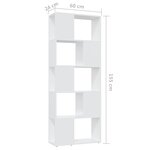 vidaXL Bibliothèque Séparateur de pièce Blanc 60x24x155 cm