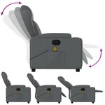 vidaXL Fauteuil de massage inclinable Gris Similicuir