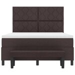 vidaXL Lit à ressorts avec matelas Marron foncé 140 x 200 cm tissu