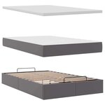 VidaXL Cadre de lit ottoman avec matelas gris 120x190 cm similicuir