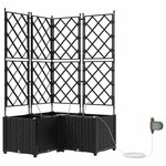 vidaXL Pots de jardin Noir 80 x 80 x 142 cm Acier