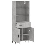 vidaXL Buffet haut Gris béton 69 5x34x180 cm Bois d'ingénierie