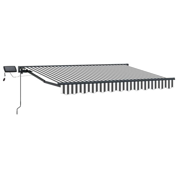 vidaXL Cadre de store manuel avec LEDs Anthracite et blanc 3 x 2 5 m