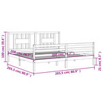 vidaXL Cadre de lit avec tête de lit marron miel 200x200cm bois massif