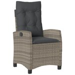 vidaXL Ensemble de salle à manger de jardin 3 pièces avec coussins gris poly rattan