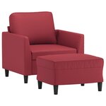 vidaXL Fauteuil avec repose-pied Rouge bordeaux 60 cm Similicuir