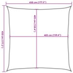 vidaXL Voile d'ombrage 160 g/m² carré gris clair 4 5x4 5 m PEHD