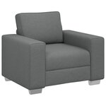 Canapé 3 pièces vidaXL avec coussins en tissu gris foncé
