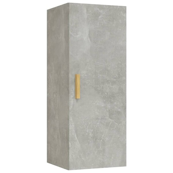 vidaXL Armoire murale Gris béton 34 5x34x90 cm Bois d'ingénierie