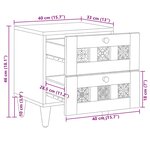 vidaXL Cabinet de chevet avec tiroir 2 Pièces Naturel 40 x 33 x 46 cm