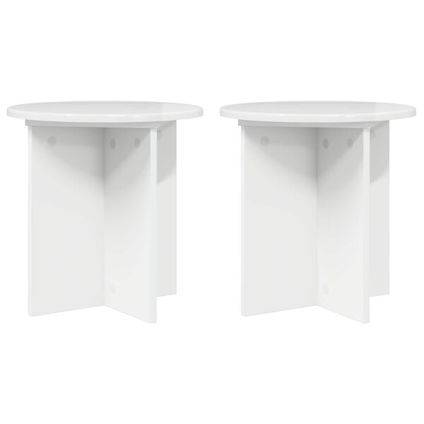 vidaXL Support de Plante 2 pièces Blanc brillant 40 x 40 x 40 cm