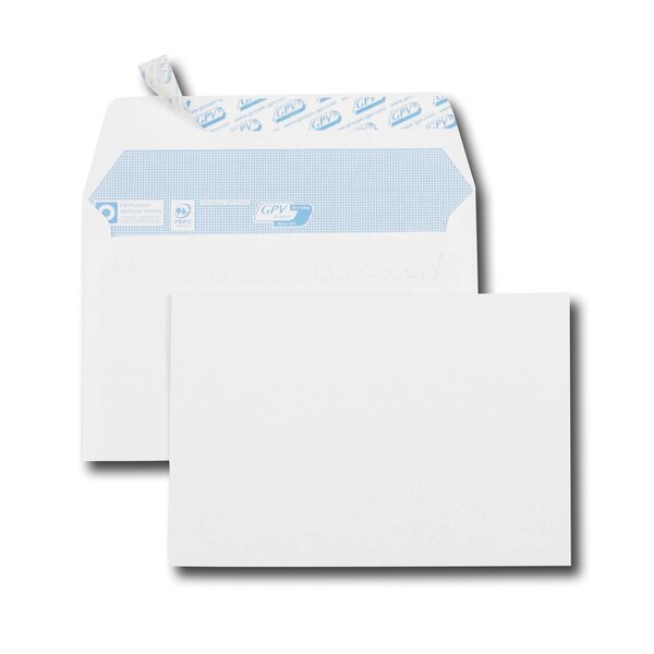 Paquet de 50 enveloppes blanches c6 114x162 90 g/m² bande de protection gpv