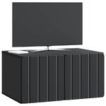 vidaXL Meuble TV mural Noir 59 5 x 41 x 30 cm Bois d'ingénierie
