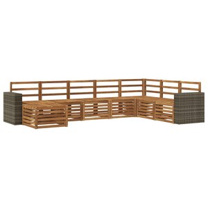 vidaXL Ensemble de canapés d'extérieur 8 Pièces Naturel