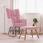 vidaXL Chaise à bascule avec repose-pied Rose Velours