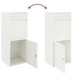 vidaXL Boîte de dépôt de colis Blanc 41 x 38 x 103 cm Acier