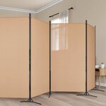 vidaXL Paravent 5 panneaux Beige 433 x 180 cm Tissu