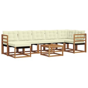 vidaXL Ensemble de canapés d'extérieur 8 pc Naturel et Crème