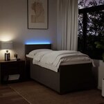 vidaXL Sommier à lattes de lit avec matelas Gris clair 100x200cm Tissu