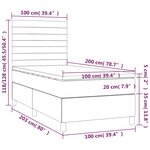 vidaXL Sommier à lattes de lit avec matelas Gris foncé 100x200cm Tissu