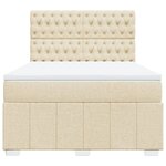 vidaXL Sommier à lattes de lit avec matelas Crème 140x200 cm Tissu