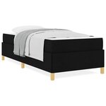 vidaXL Lit à ressorts avec matelas Noir et Blanc 90 x 200 cm tissu