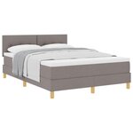 vidaXL Lit à ressorts avec matelas Taupe 160 x 200 cm tissu