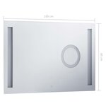 vidaXL Miroir mural à LED de salle de bain et capteur tactile 100x60cm