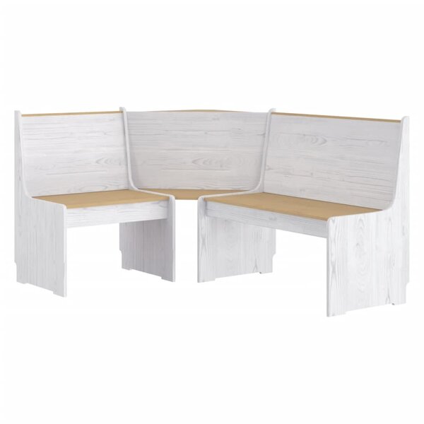 vidaXL Banc d'angle REINE 151 cm marron miel et blanc bois pin solide