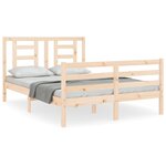 vidaXL Cadre de lit sans matelas 140x200 cm bois massif