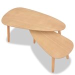 vidaXL Ensemble de tables basses 2 Pièces Bois de pin massif Marron