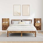 vidaXL Cabinet de chevet 2 Pièces Bois ancien 50 x 32 5 x 80cm