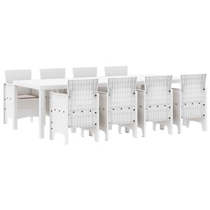 vidaXL Ensemble de salle à manger pour jardin 9 Pièces Gris clair