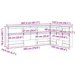 vidaXL Tête de lit de rangement Gris béton 207 5 x 137 5 x 76 5 cm