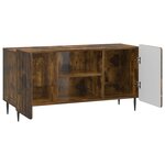 vidaXL Meuble TV Chêne fumé 102 x 34 5 x 52 cm Bois d'ingénierie