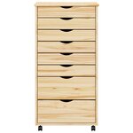 vidaXL Cabinet Roulant avec Tiroirs avec roue MOSS Vernis transparent