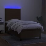 vidaXL Sommier à lattes de lit et matelas LED Marron foncé 100x200 cm