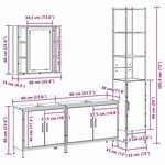 vidaXL Ensemble de meubles de salle de bain 4 pièces en bois d'ingénierie chêne noir