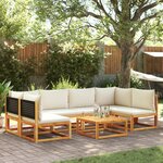 vidaXL Salon de jardin avec coussins 7 Pièces bois massif d'acacia