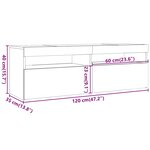 vidaXL Meuble TV avec lumières LED chêne fumé 120x35x40 cm