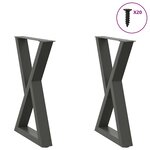 vidaXL Pieds de table à manger 2 pièces Anthracite 60 x (72-73 3) cm Acier