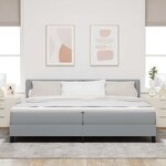 vidaXL Lit à ressorts avec matelas et LED gris clair 200x200 cm en tissu