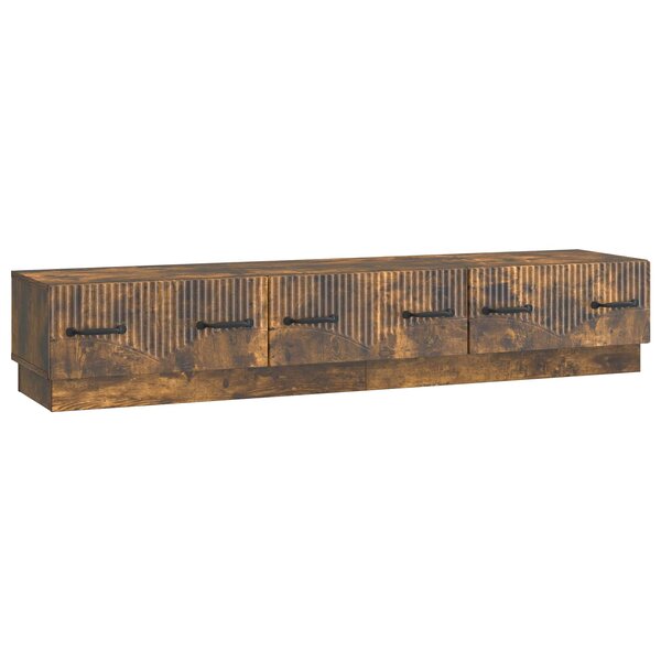 vidaXL Meuble TV Chêne fumé 147 x 34 5 x 27 cm Bois d'ingénierie