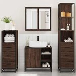 vidaXL Ensemble de meubles de salle de bain 4 Pièces chêne marron
