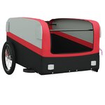 vidaXL Remorque de vélo noir et rouge 45 kg fer